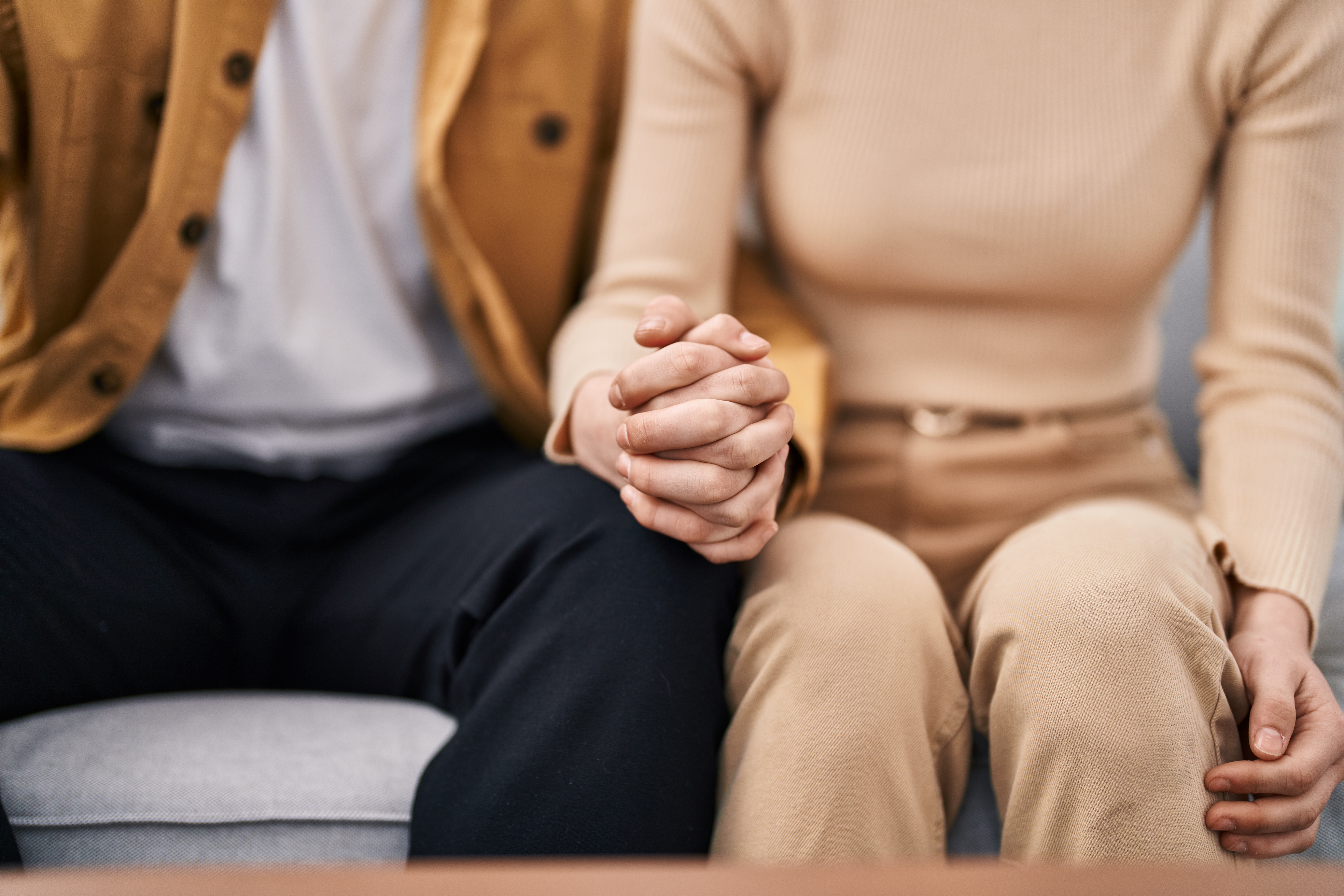 Illustration of two armchairs facing each other in a calm counselling room